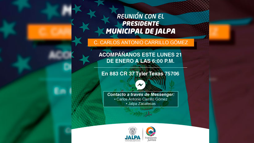 Reunión con el Presidente Municipal de Jalpa  en Tyler Texas