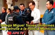 Entrega Miguel Torres patrulla y uniformes a la Policía Municipal