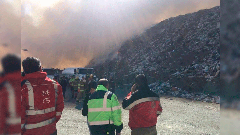 Atiende Gobierno incendio de relleno sanitario de Guadalupe