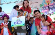 Abarrotado Jardín Juárez durante el Primer Carnaval del día del niño