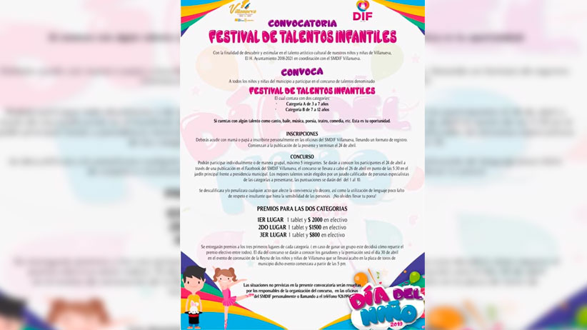 Festival de Talentos Infantiles en Villanueva