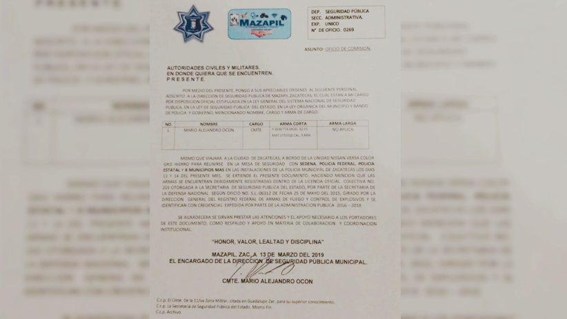 Mediante oficios de comisión autorizaron la portación de armas en Mazapil