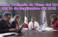 Sesión Ordinaria de Pleno del IZAI del 10 de Septiembre del 2019