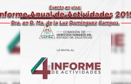 Evento en vivo: Informe Anual de Actividades 2019 de la Dra. en D. Ma. de la Luz Domínguez Campos