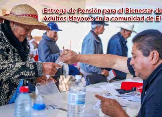 Entrega del esquema Pensión para el Bienestar de los Adultos Mayores en la comunidad de El Centro