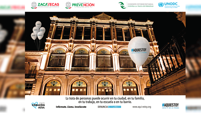 Invitan a involucrarse en campaña Corazón Azul #Aquiestoy contra la trata de personas