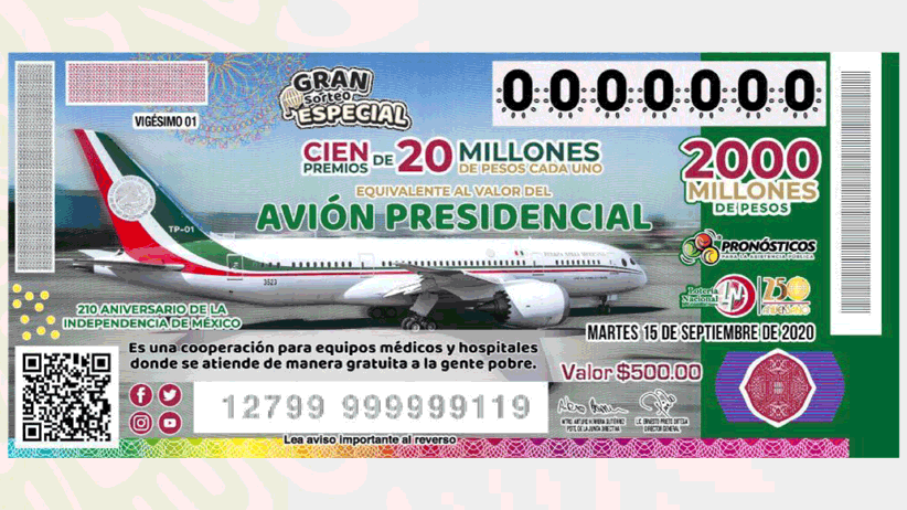 Datos interesantes sobre el Sorteo del Avión Presidencial