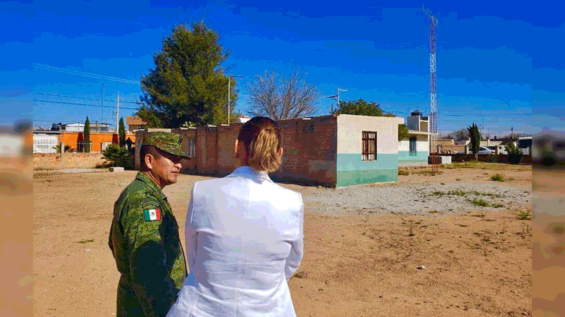 Supervisa delegada de Programas para el Desarrollo, Verónica Díaz, terrenos donde se construirán Bancos del Bienestar