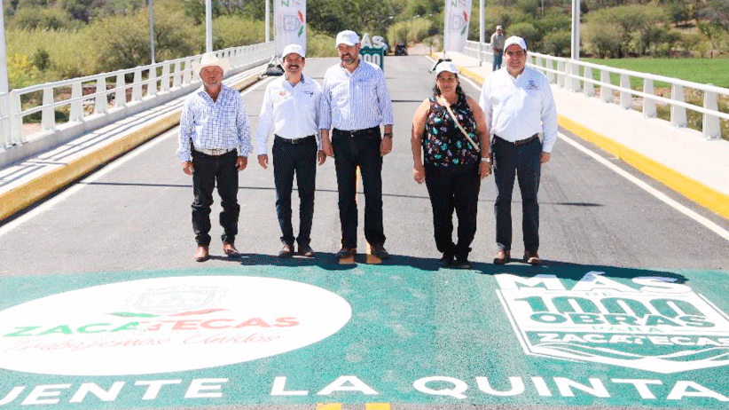 Inaugura Alejandro Tello escuela y puente la quinta en Juchipila