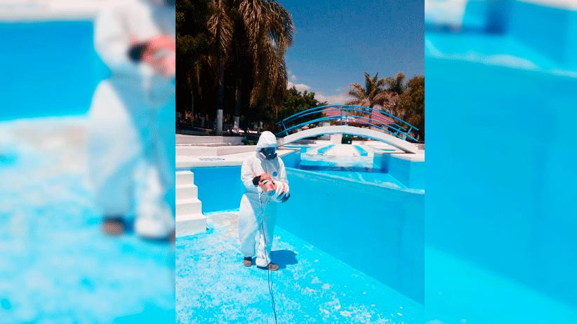 Desinfectan instalaciones de Paraíso Caxcan: Aprovechan que está cerrado al público