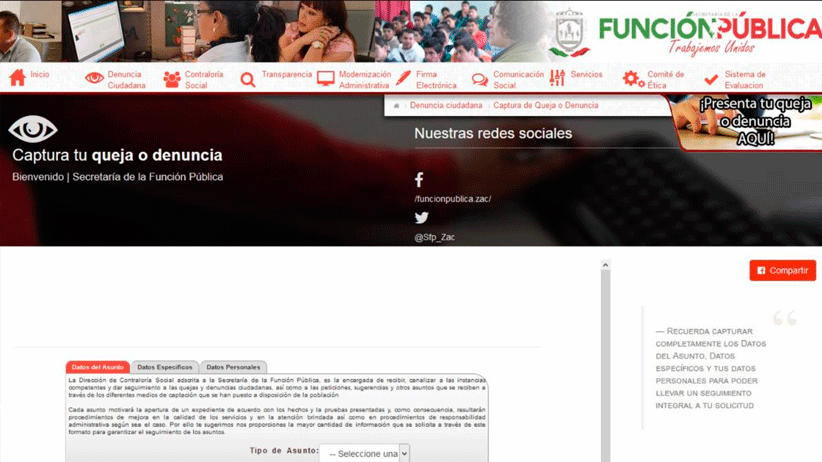 Atiende Función Pública quejas y denuncias a través del sistema de atención ciudadana.