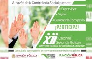 Invita Gobierno Estatal a participar en el Premio Nacional de Contraloría Social 2020.