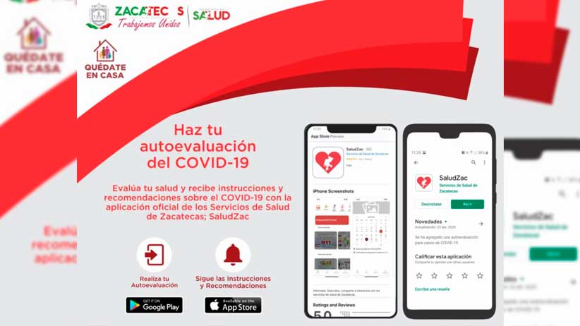 Incorporan prueba de autoevaluación Covid-19 a aplicación SaludZac.