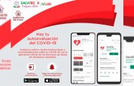 Incorporan prueba de autoevaluación Covid-19 a aplicación SaludZac.