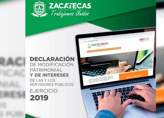 Inicia periodo de declaraciones patrimoniales en el Poder Ejecutivo de Zacatecas.