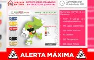 Llega Zacatecas a 596 casos positivos de coronavirus y 72 fallecimientos por COVID-19