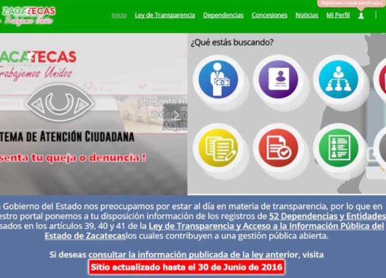 Certifican accesibilidad del portal de transparencia del Gobierno de Zacatecas.