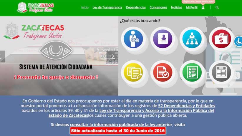 Certifican accesibilidad del portal de transparencia del Gobierno de Zacatecas.