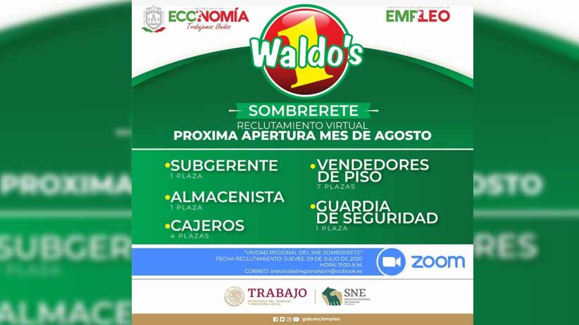 Buscan fuerza laboral en Sombrerete.