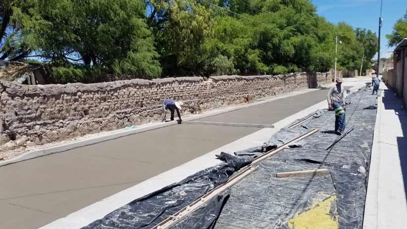 Avanza Villanueva en la pavimentación de calles.