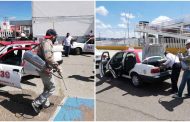 Desinfectan 100 taxis de Fresnillo