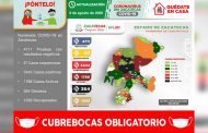 Registra Zacatecas 94 nuevos contagios de COVID-19 y acumula 3 mil 442 casos positivos