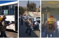 Continúan con la desinfección del transporte público