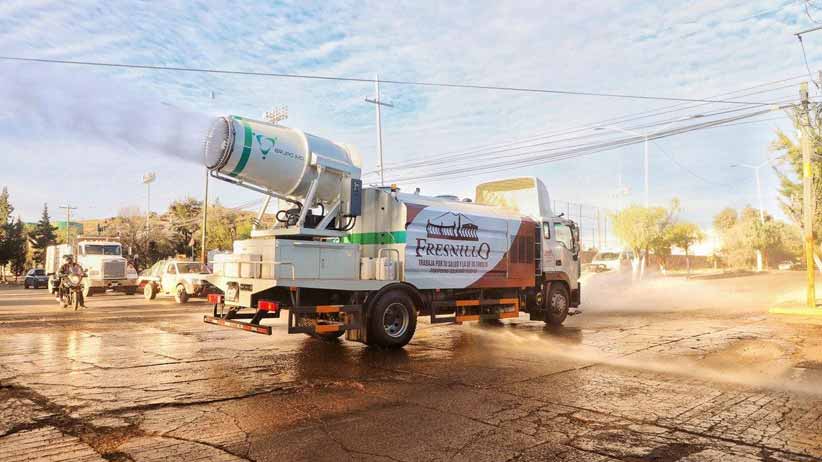 El municipio de Fresnillo arrenda un camión sanitizante como parte de la estrategia de prevención ante el Covid-19