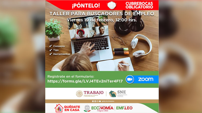Realizará gobierno estatal taller virtual para buscadores de empleo