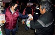 Lleva Alcalde Jorge Miranda apoyos alimentarios a los trabajadores del servicio de recolección de basura
