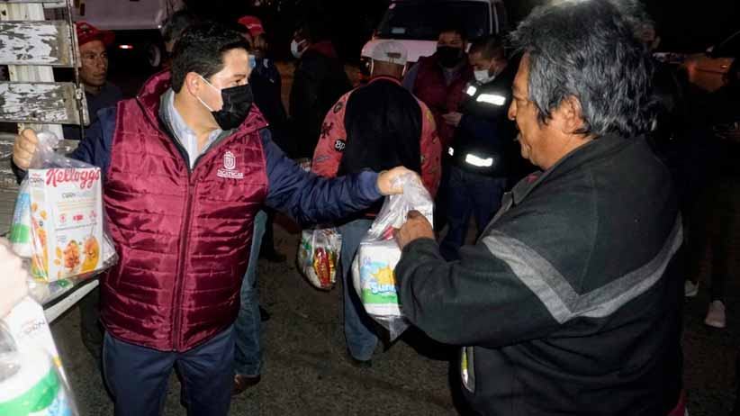 Lleva Alcalde Jorge Miranda apoyos alimentarios a los trabajadores del servicio de recolección de basura