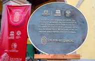 Devela Alcalde Jorge Miranda placa conmemorativa por el 28 aniversario del Centro Histórico de Zacatecas como Patrimonio Mundial