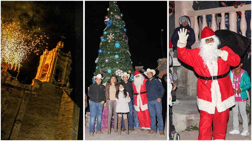 Realiza Mario Macías tradicional encendido del Árbol Navideño en Mazapil