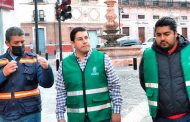 Supervisa alcalde Jorge Miranda limpieza del centro histórico durante temporada vacacional