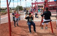 Toñito, uno de los cientos de pequeños que disfrutarán los juegos del Parque del Bienestar en Guadalupe