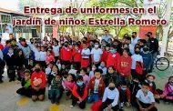 Entrega Gobernador David Monreal Ávila uniformes en el jardín de niños Estrella Romero
