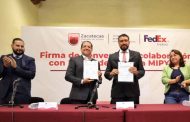 Firma Gobierno de Zacatecas convenio con FedEx; MiPymes tendrán descuentos de hasta 40% en envíos nacionales e internacionales