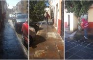 Realiza Servicios Públicos limpieza en calles del Centro Histórico