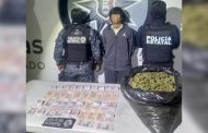 Policías Estatal y Metropolitana detienen a un masculino por posesión de cerca de 5 kilogramos de probable marihuana