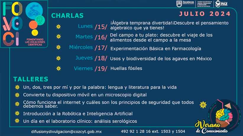 Vigente invitación a estudiantes de secundaria a participar en charlas y talleres científicos