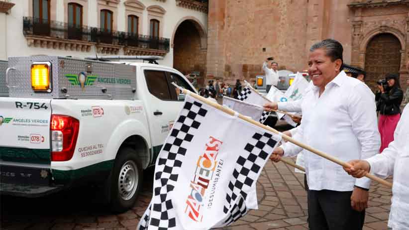 Dignifican Gobernador David Monreal y Miguel Torruco labor de los Ángeles Verdes con la entrega de patrullas nuevas