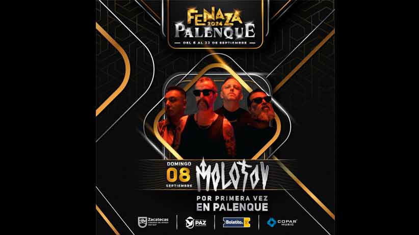 Anuncian presentación de Molotov en el Palenque de la Feria Nacional de Zacatecas 2024
