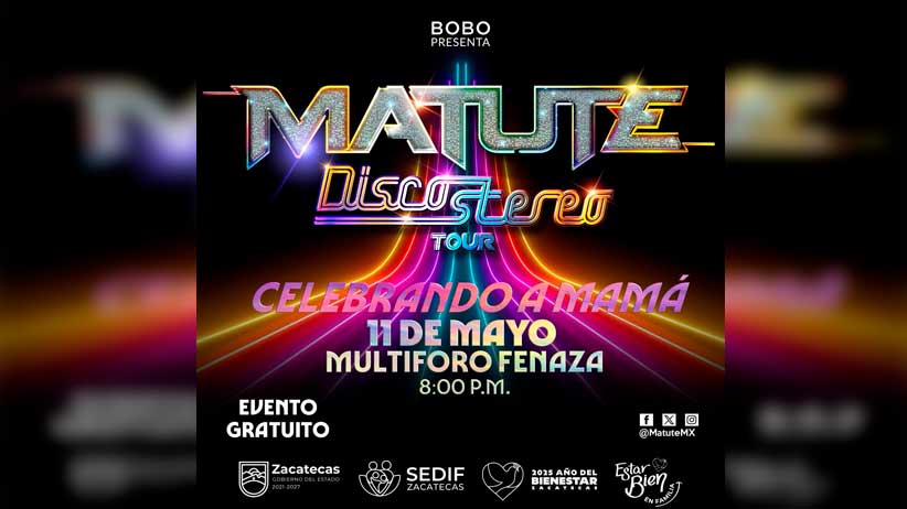 Con concierto de Matute, Gobierno de Zacatecas celebrará a las madres en su día