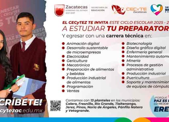 Invita Cecytez a estudiar el bachillerato en la mejor opción de Educación Media Superior