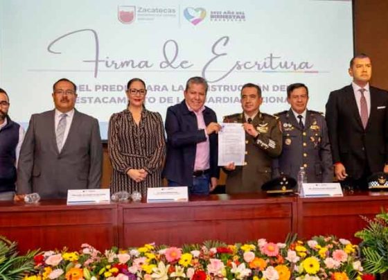 Formaliza Gobernador David Monreal escrituras de donación de terreno para nueva Coordinación Estatal de la Guardia Nacional en Zacatecas