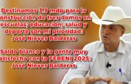 Destinamos 3.9 mdp para la construcción de tres domos en escuelas: José Nieves Balderas