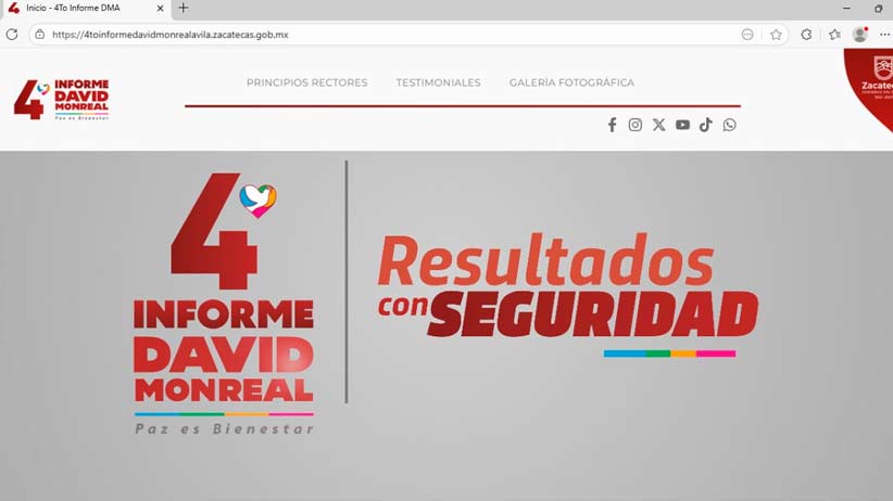 Tendrá chatbot el sitio web del 4º Informe de Resultados del Gobernador David Monreal Ávila
