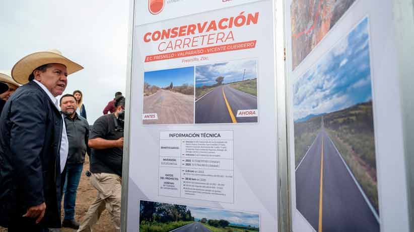 Con inversión de 1 mil 200 mdp, Gobernador David Monreal Ávila construyó y reconstruyó más de 800 kilómetros de carreteras en el último año