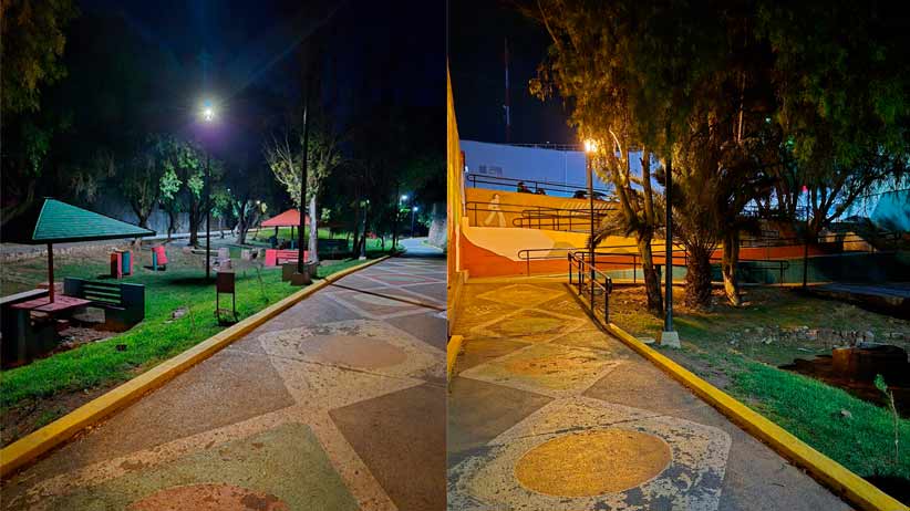 Continúa Gobierno de Zacatecas reparación de luminarias en parque Arroyo de la Plata
