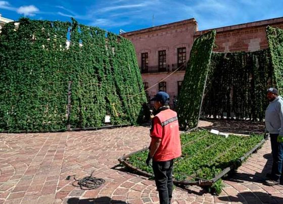 Inicia Gobierno de Zacatecas instalación de decoraciones para Festival de Luces